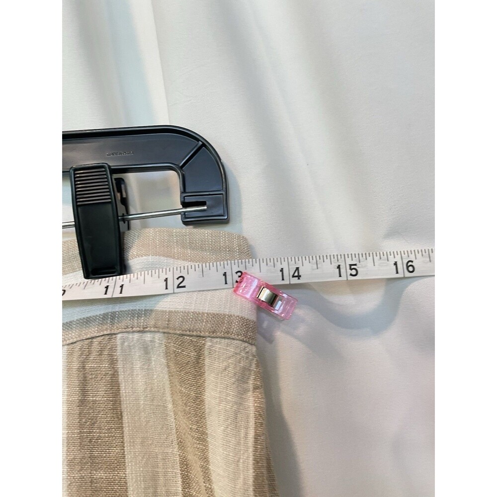 H&M Skirt Linen Viscose Natural Fibers Stripe Neutral Classic Beauty Beachy - Picture 6 of 12